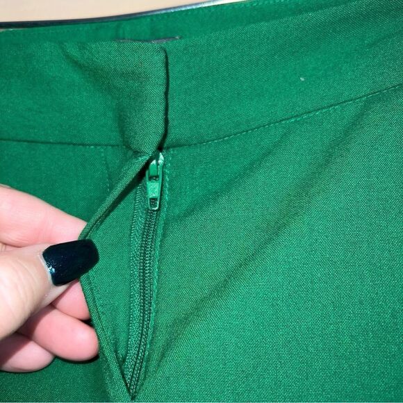 Vince Camuto Green Pleated Slim Leg Fit Ankle Dress Pants Size 6 - Picture 5 of 11